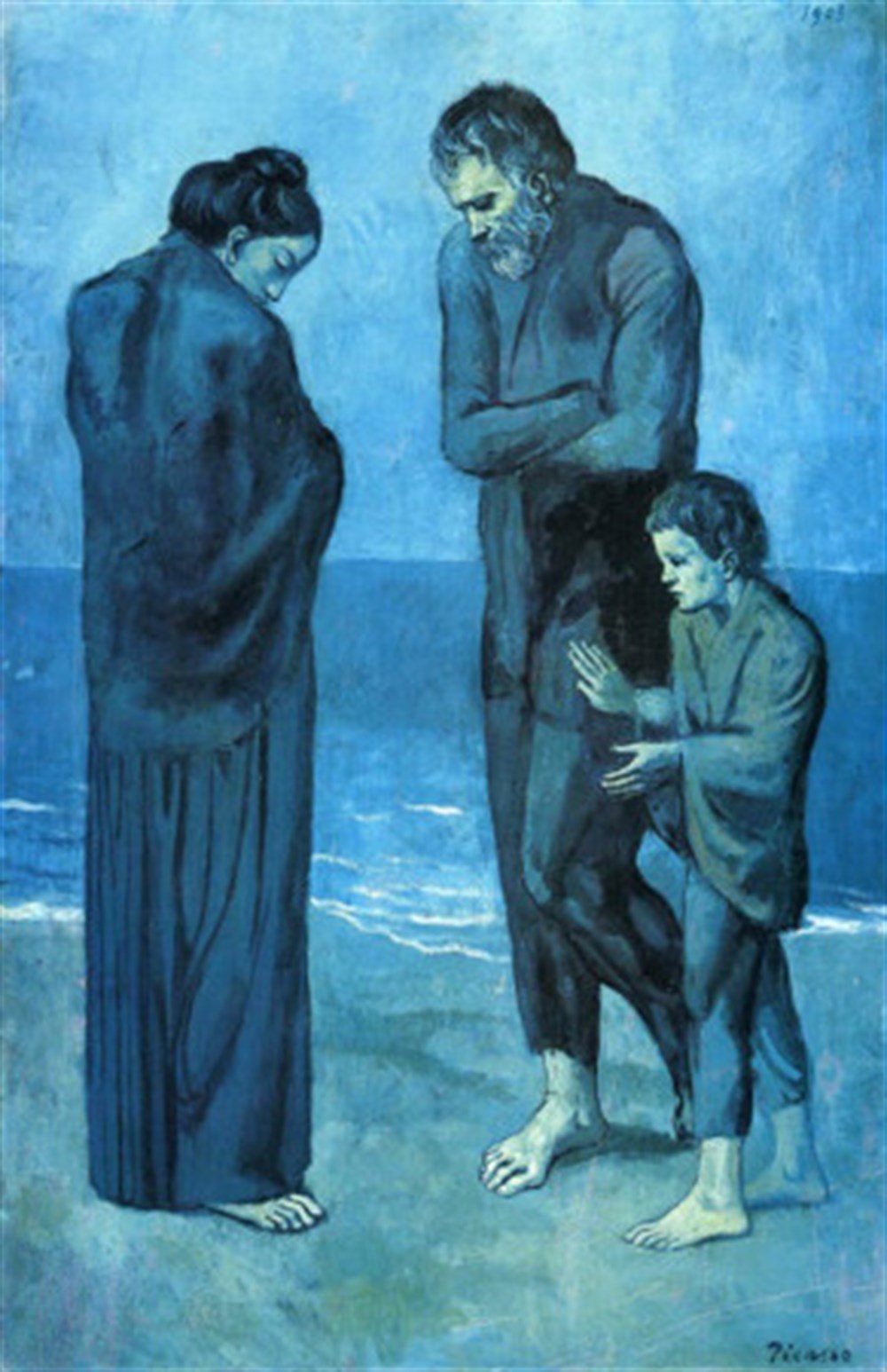 Picasso- les pauvres au bord de la mer, 1903 Elmas Mozaik Tablo 38x58cm