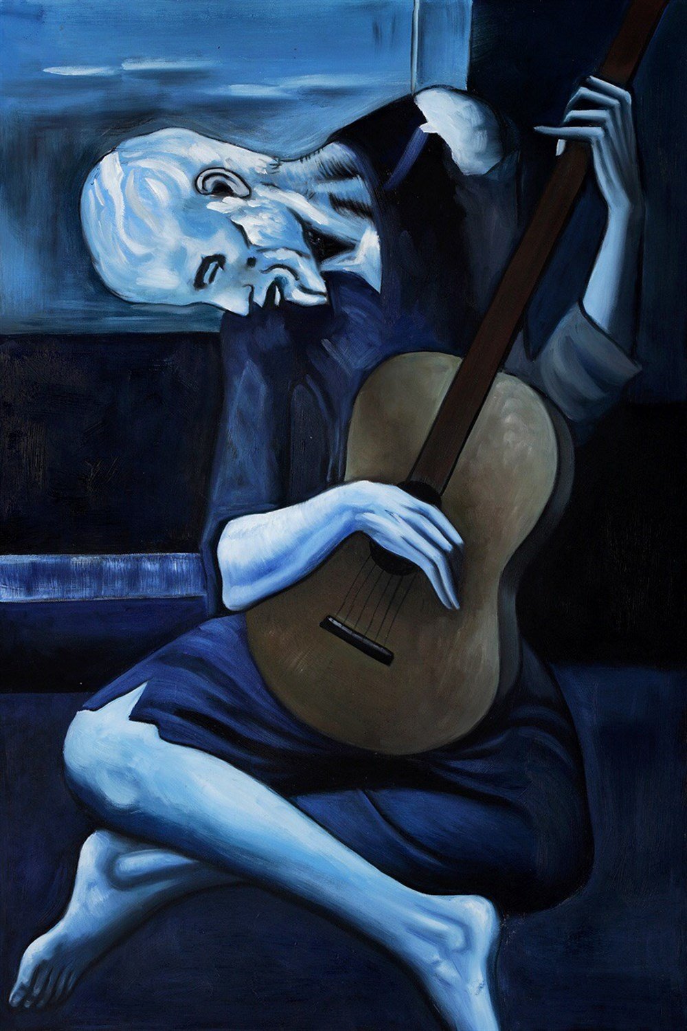 Picasso Yaşlı Gitarist Elmas Mozaik Tablo 38x58cm