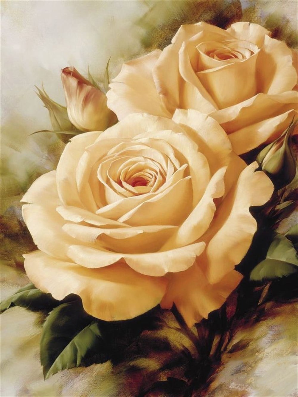 Rose-Gül Elmas Mozaik Tablo 41x53cm