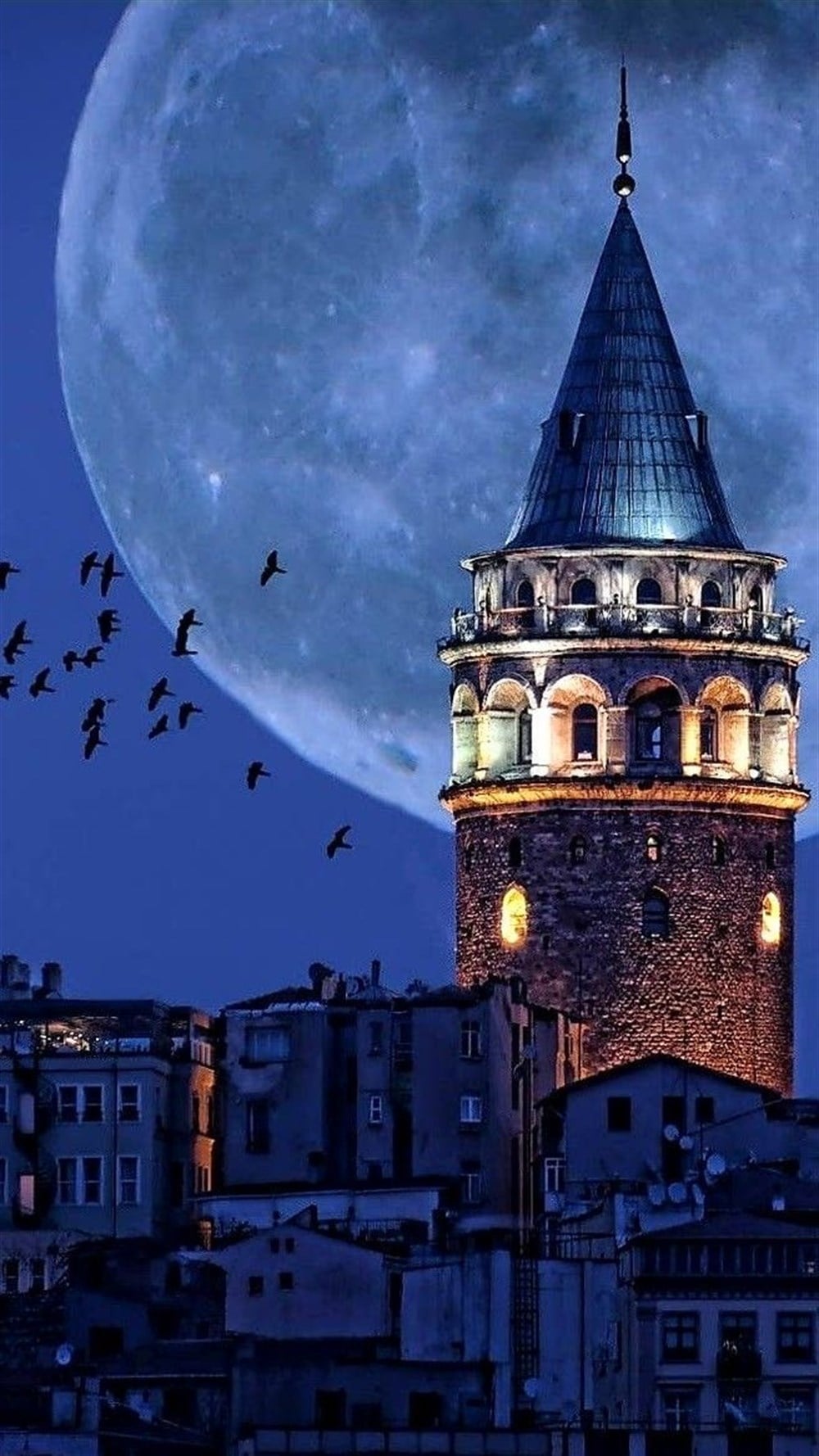 ŞEHİRMarcel Sanat Elmas Mozaik Tablo & Diamond Painting TurkeyM20173348Galata Kulesi Ve Dolunay Marcel Sanat Elmas Mozaik Tablo 33x58 cm 