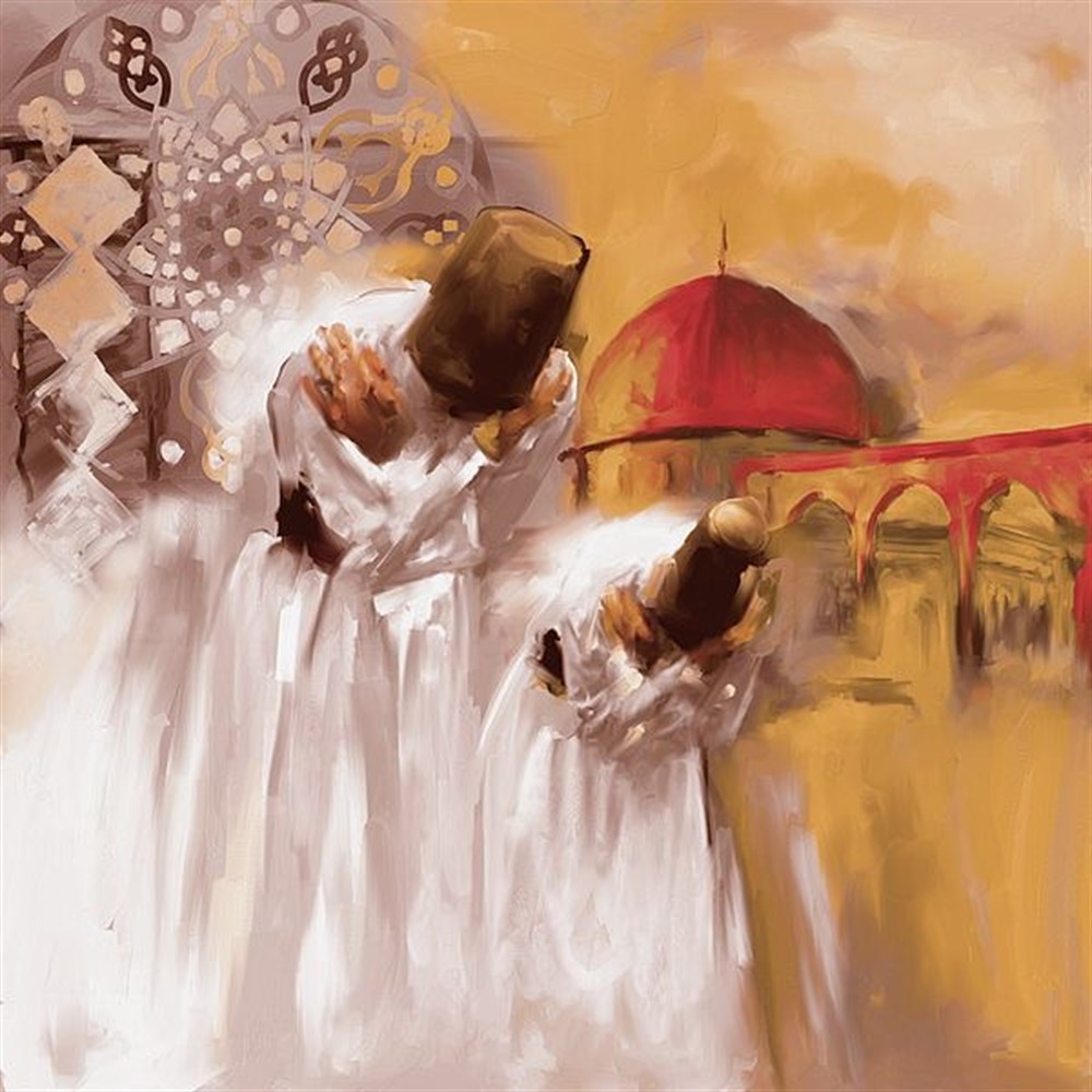 Semazenler Marcel Elmas Mozaik Tablo 58x58cm