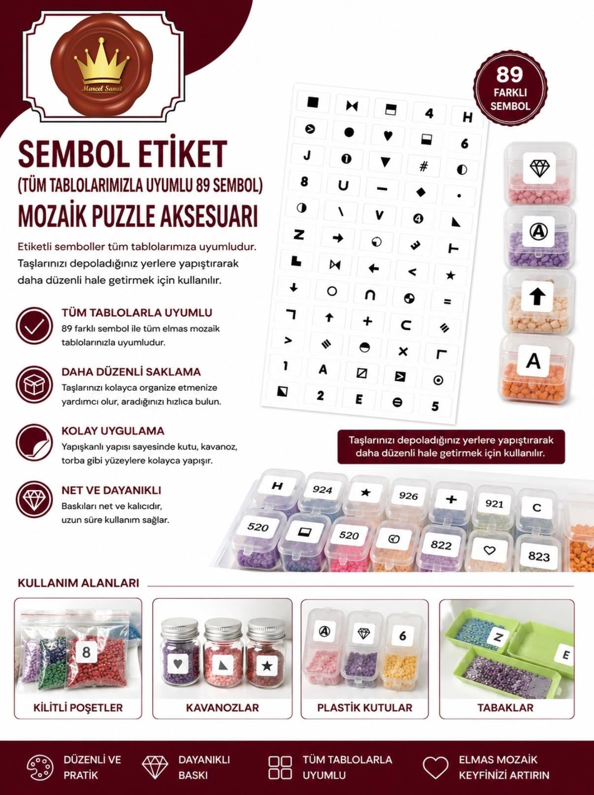 Sembol etiket (tüm tablolarımızla uyumlu 89 sembol) Mozaik Puzzle Aksesuarı | Marcel SanatAKSESUARMarcel Sanat Elmas Mozaik Tablo & Diamond Painting TurkeyM20177SMBLSembol Etiket (tüm tablolarımızla uyumlu 89 sembol) Mozaik Puzzle Aksesuarı 