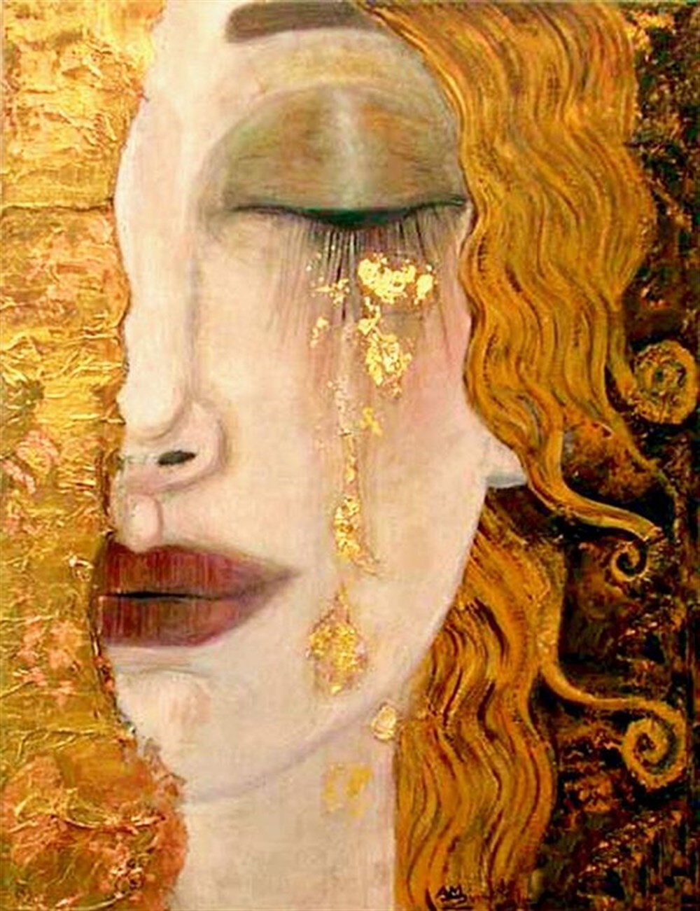 Anne Marie Zilbermen-Ağlayan Kadın Marcel Sanat Elmas Mozaik Tablo 66x86cm