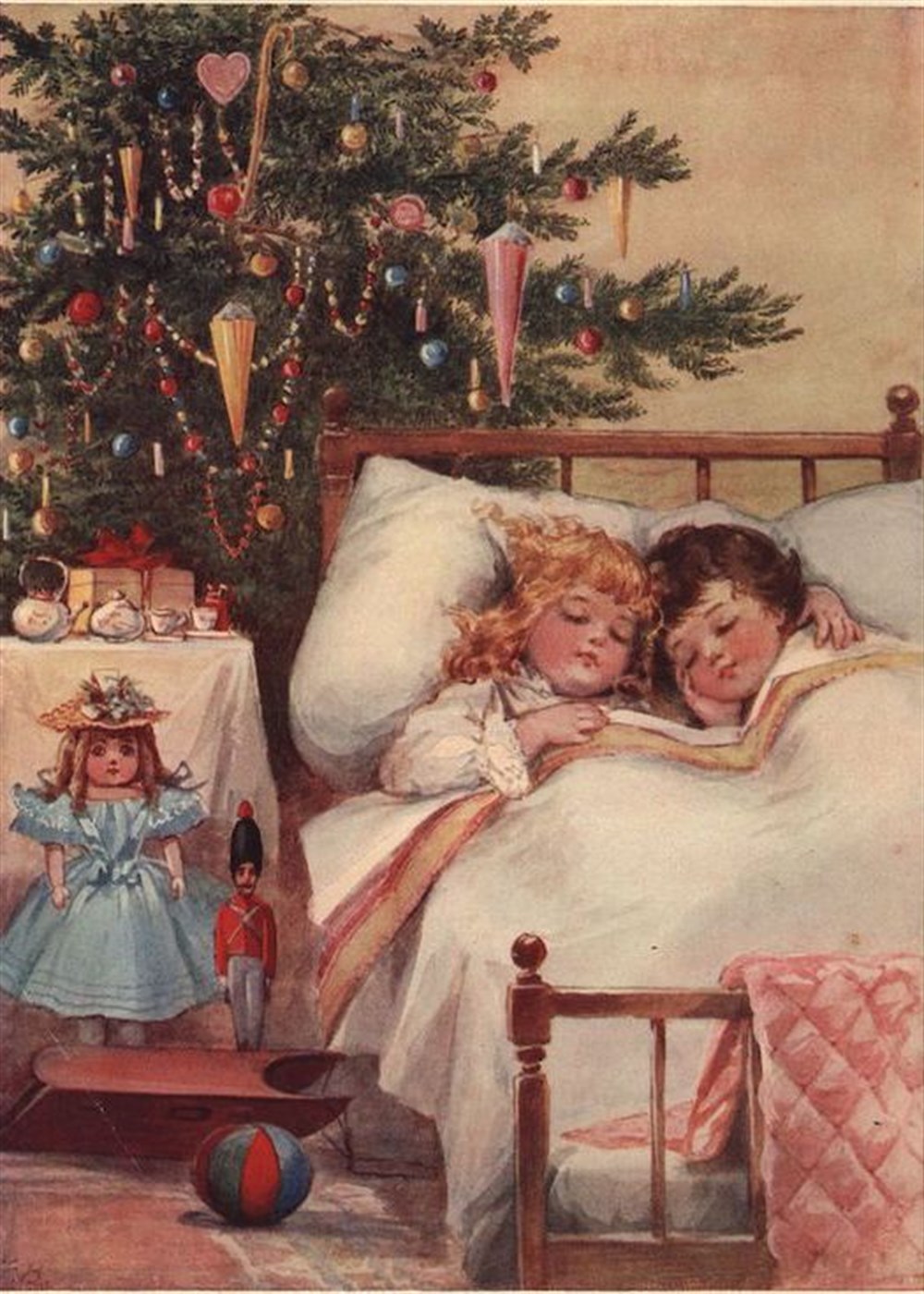 VİNTAGEMarcel Sanat Elmas Mozaik Tablo & Diamond Painting TurkeyM20174074Noel Sabahı Uyuyan Minikler Marcel Sanat Elmas Mozaik Tablo 36X51cm