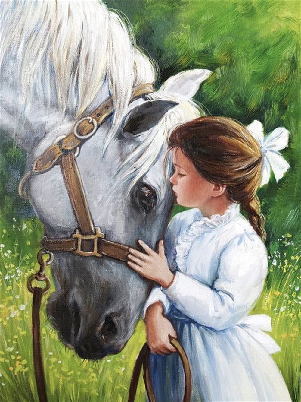 VİNTAGEMarcel Sanat Elmas Mozaik Tablo & Diamond Painting TurkeyM20173408At Ve Küçük Kız Marcel Sanat Elmas Mozaik Tablo 46x58 cm