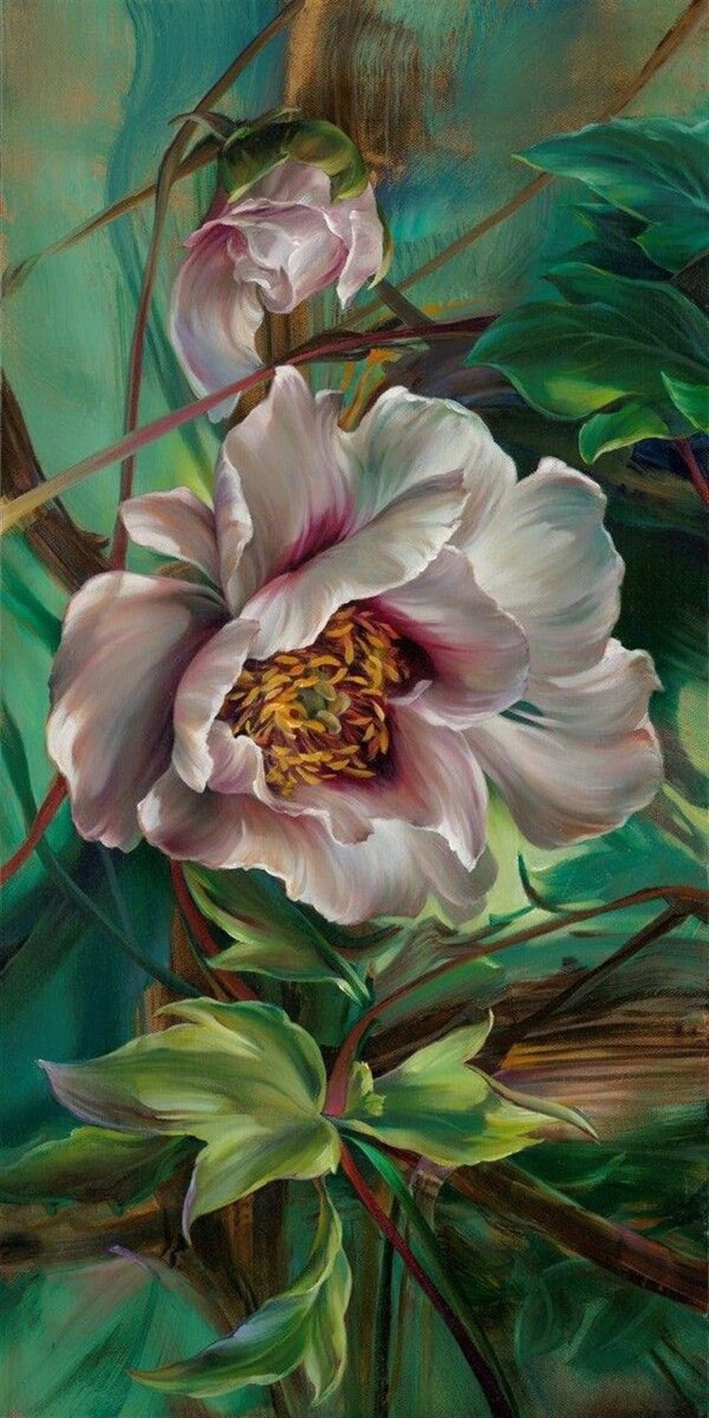 Yaban Gülü Elmas Mozaik Tablo 30x61cm