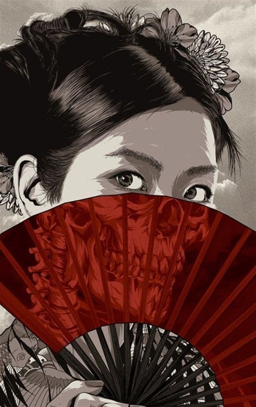 Yelpazeli Japon Kız (36x58)