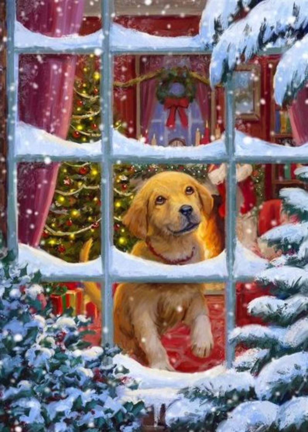 YILBAŞIMarcel Sanat Elmas Mozaik Tablo & Diamond Painting TurkeyM20174049Noelde Camdaki Sevimli Minik Marcel Sanat Elmas Mozaik Tablo 36X51cm