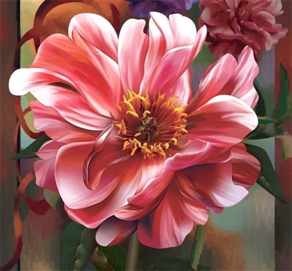 Yıldız Çiçeği Elmas Mozaik Tablo 56x51cm