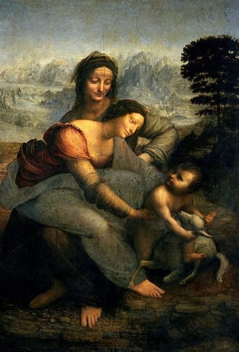 Leonardo Da Vinci Hz. Meryem ve Oğlu Azize Anne ile (1503-1519) 43x61cm