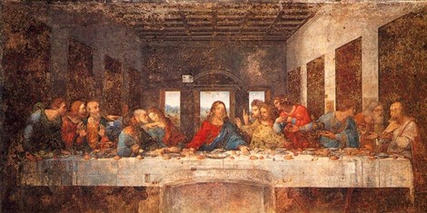 Leonardo Da Vinci Son Akşam Yemeği (1495-1498) Elmas Mozaik Tablo 112x56cm