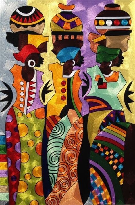 Marcel Sanat Afrikalı Kadınlar Elmas Mozaik Tablo 35x55cm