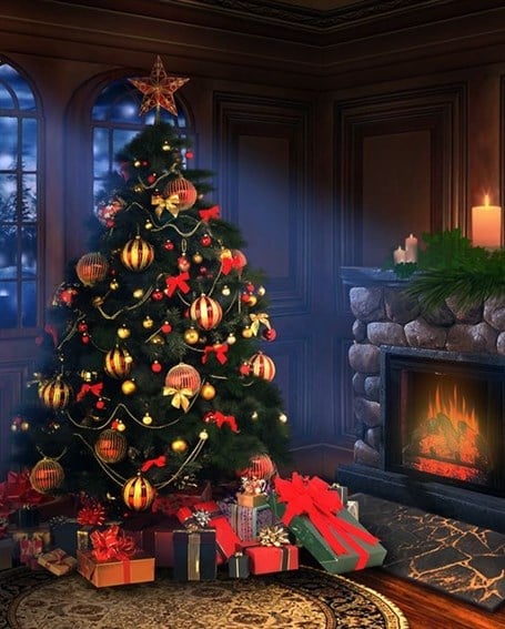 Marcel Sanat Elmas Mozaik Puzzle Tablo Noel Ağacı 51x66 cm