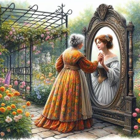 Aynadaki Ben 65x65 cm Elmas Mozaik Tablo | Marcel Sanat