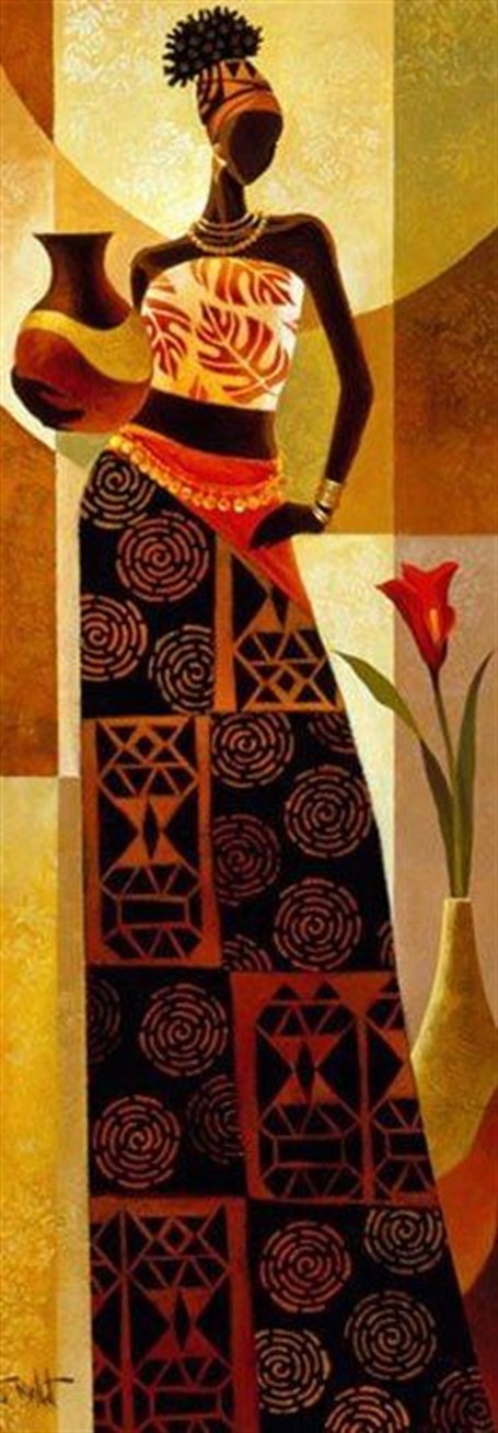 MODERNMarcel Sanat Elmas Mozaik Tablo & Diamond Painting TurkeyM20176339Afrikalı Uzun Etekli Kadın Marcel Sanat Elmas Mozaik Tablo 25x74cm 