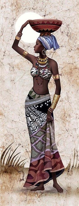 Afrikalı Kadın Elmas Mozaik Tablo
