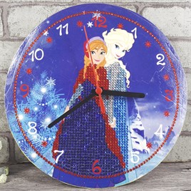 Anna ve Elsa Duvar Saati Diamond Taşlı