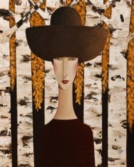 Marcel Sanat Elmas Mozaik Puzzle Tablo Siyah Şapkalı İngiliz Kadını 41x51 cm
