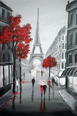 Marcel Sanat Paris Eyfel Kulesinde Yağmurlu Gün (38x58)