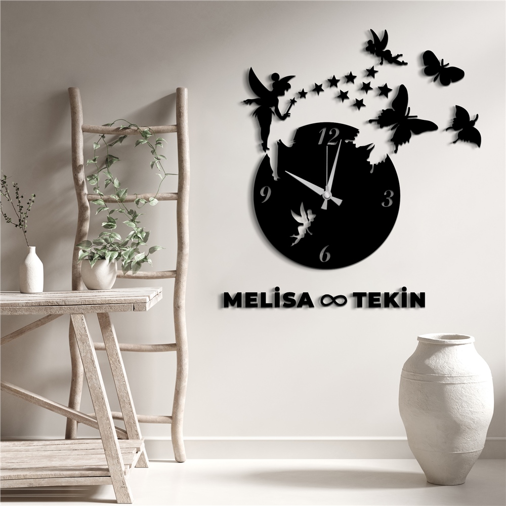 Kalp Kişiye Özel Dekor Saat Set