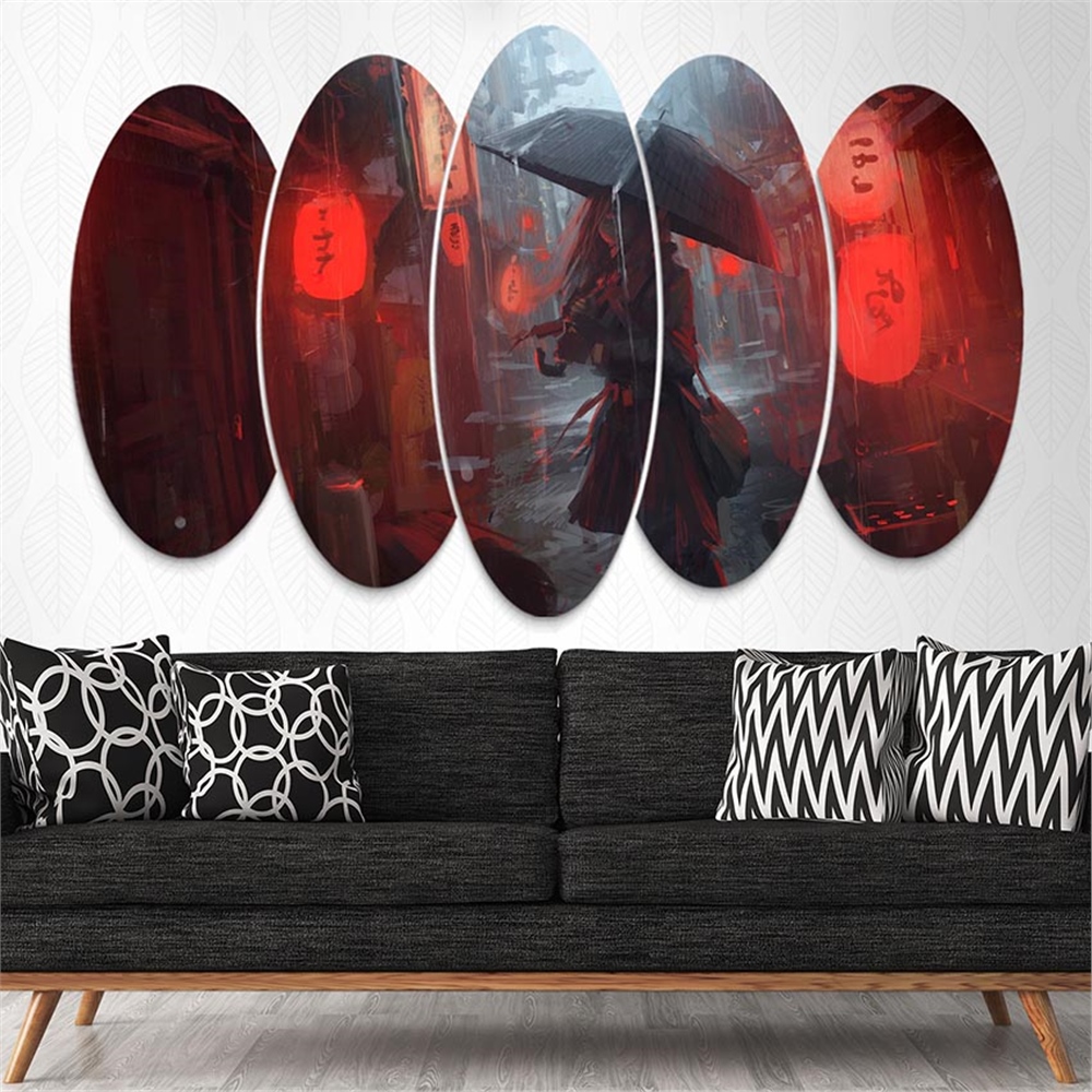 Kreatif 5 Parça Oval Tablo
