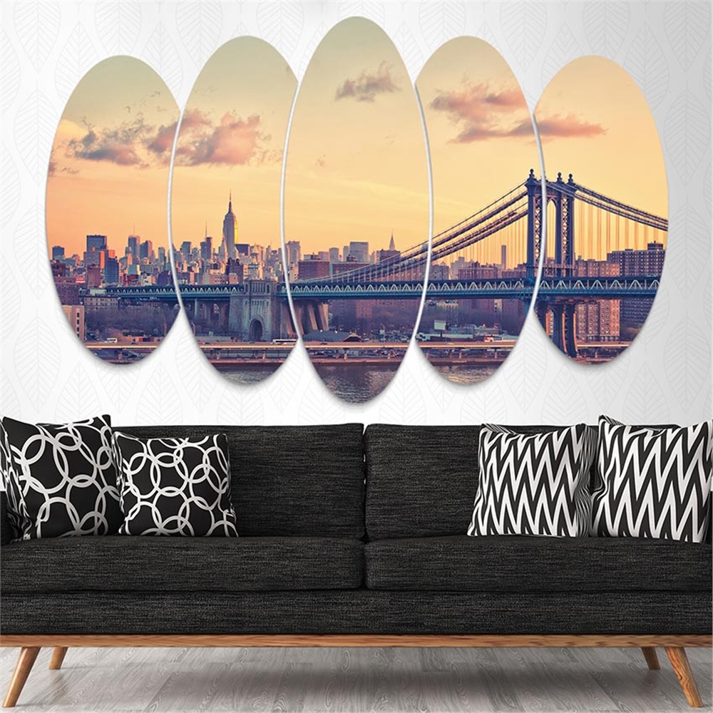 Kreatif 5 Parça Oval Tablo