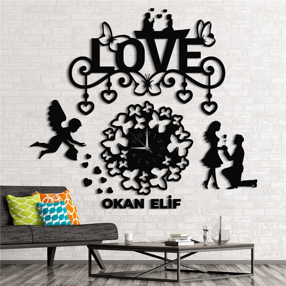 Love Sevgi Kişiye ÖzelDekor Saat Set