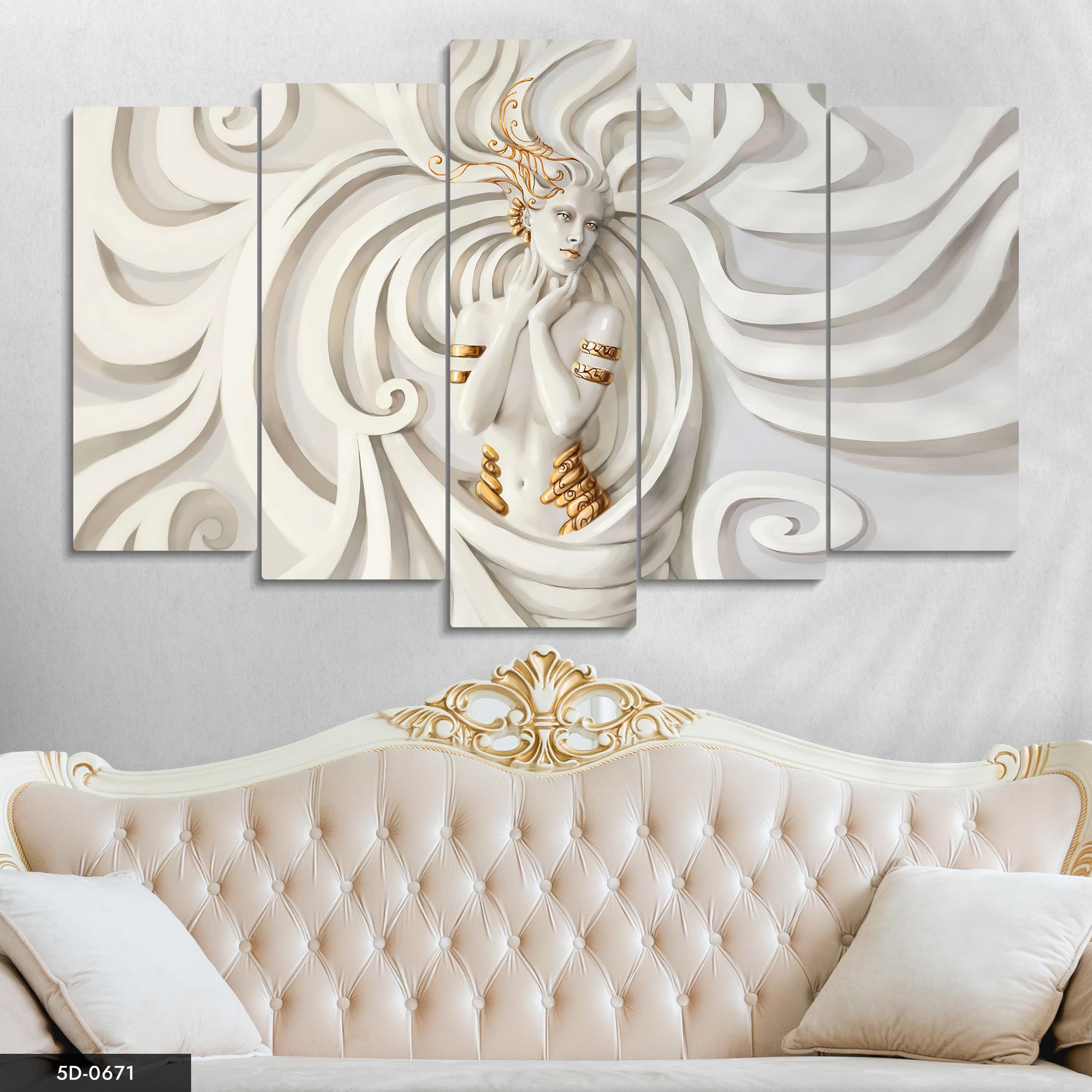 Modern 5 Parçalı Mdf Tablo