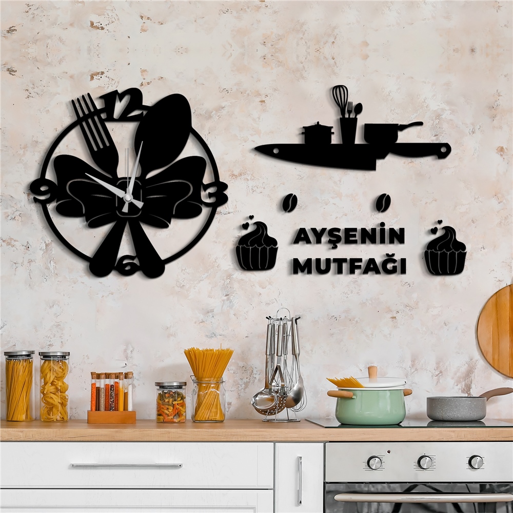 Rock'n Rolla Kişiye Özel Dekor Saat Set
