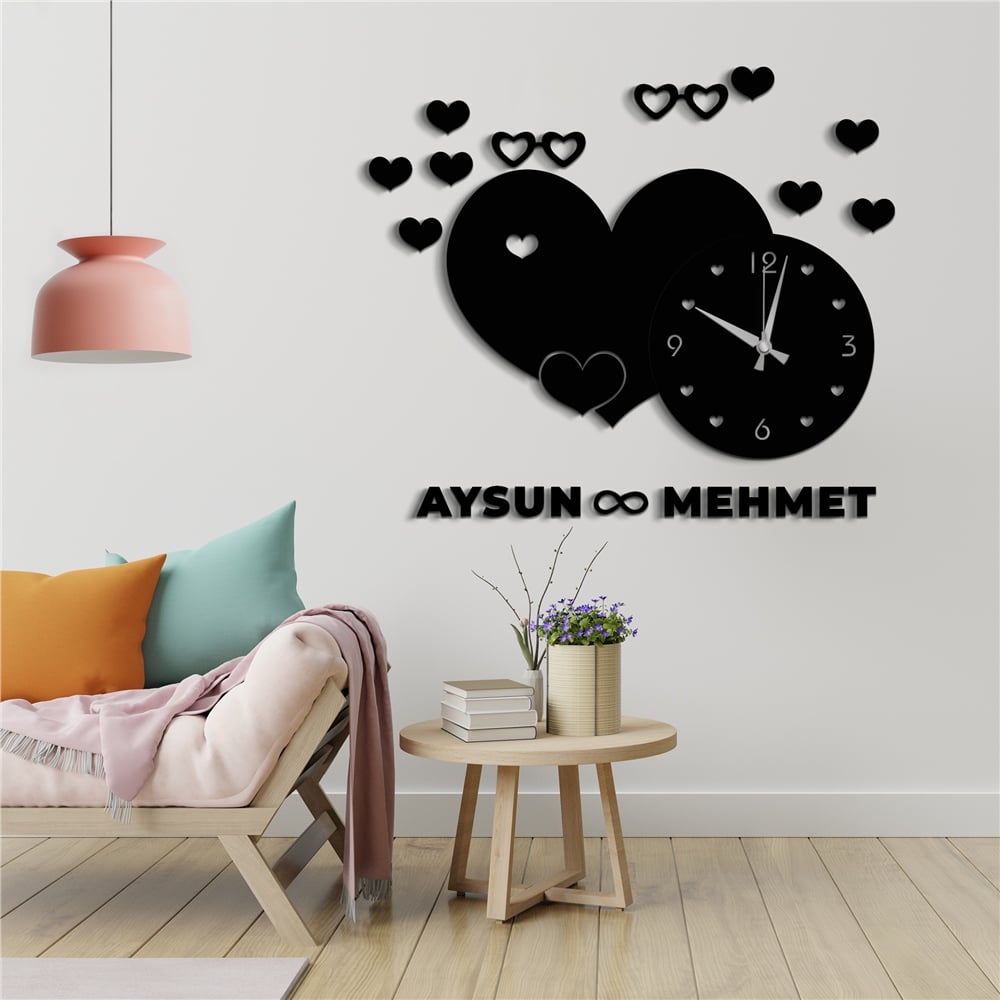 Sevgi Saati Kişiye Özel Dekor Saat Set