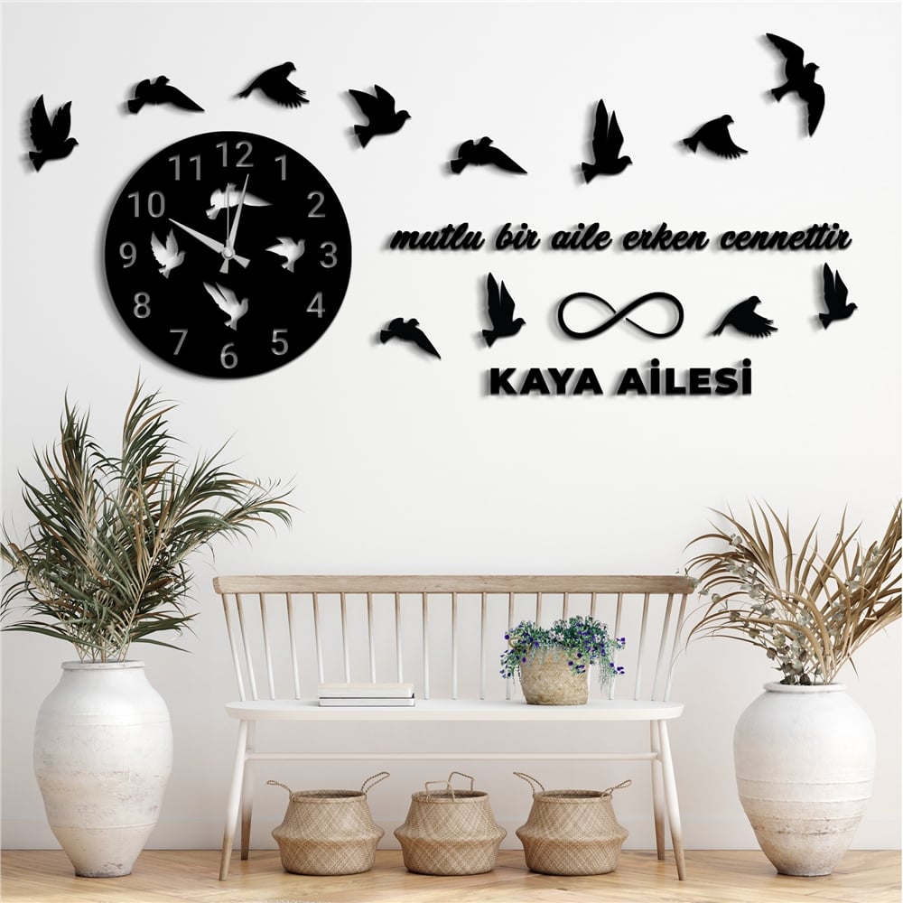 Sonsuz Mutluluk Kişiye Özel Dekor Saat Set