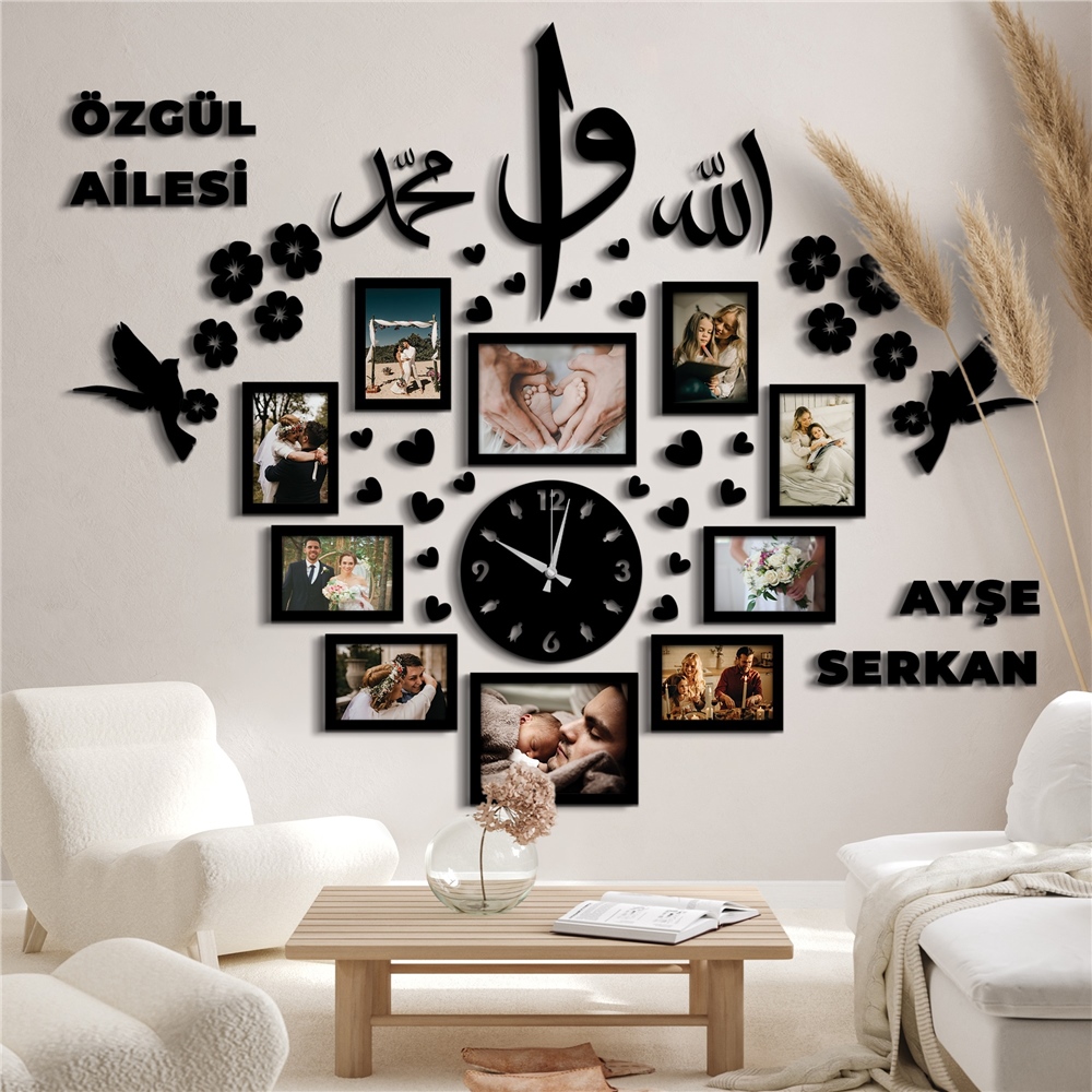 Aile Albümü Kişiye Özel Dekor Saat Set