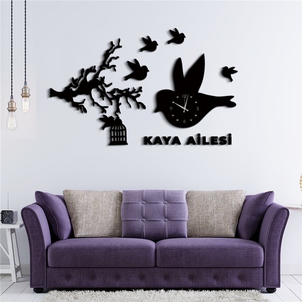 Bahar Çiçekleri Kişiye Özel Dekor Saat Set
