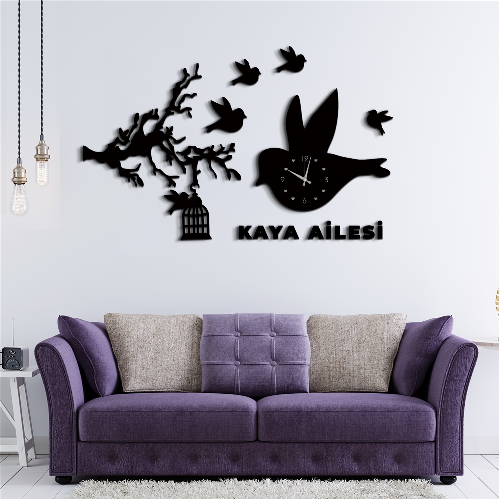 Bahar Çiçekleri Kişiye Özel Dekor Saat Set