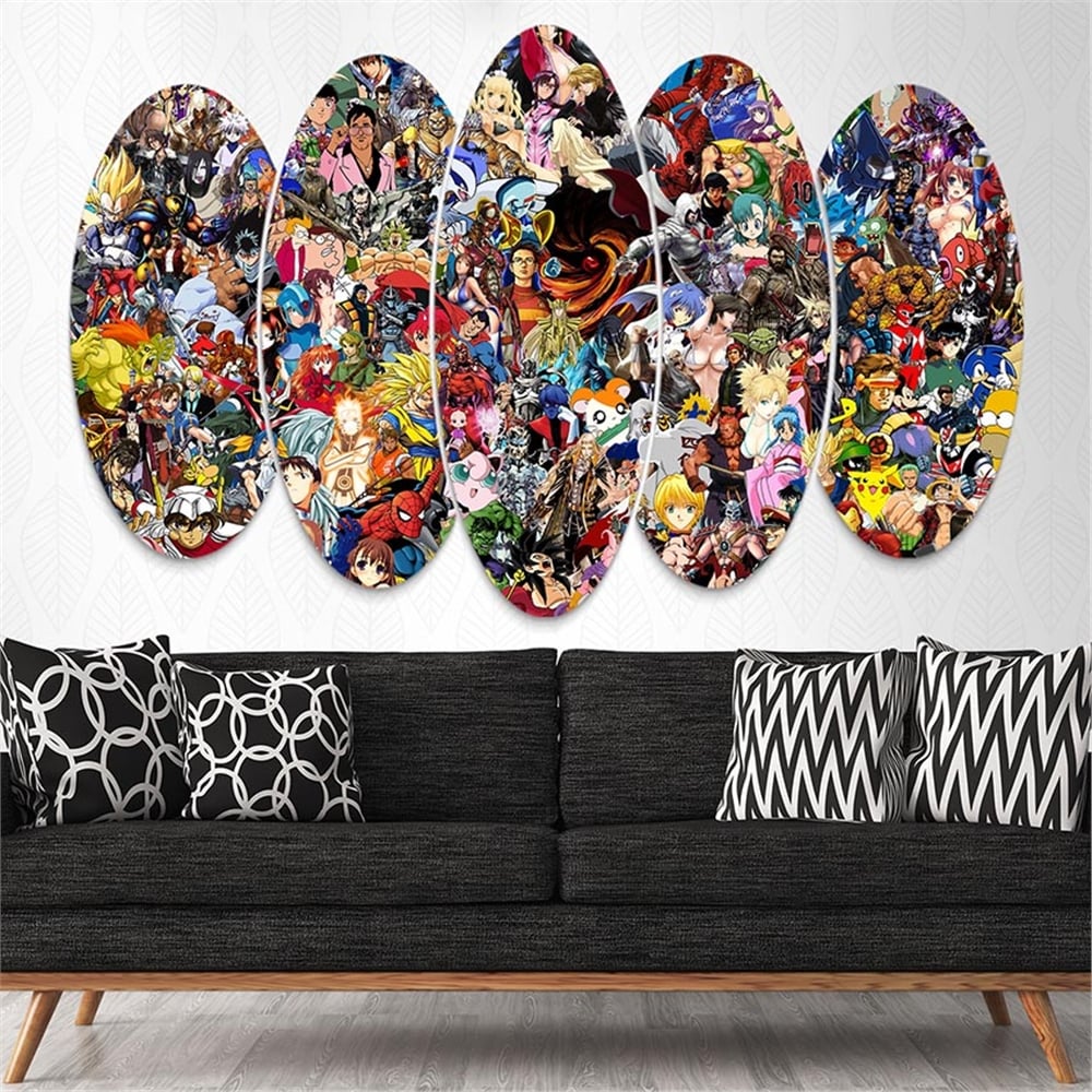 Kreatif 5 Parça Oval Tablo