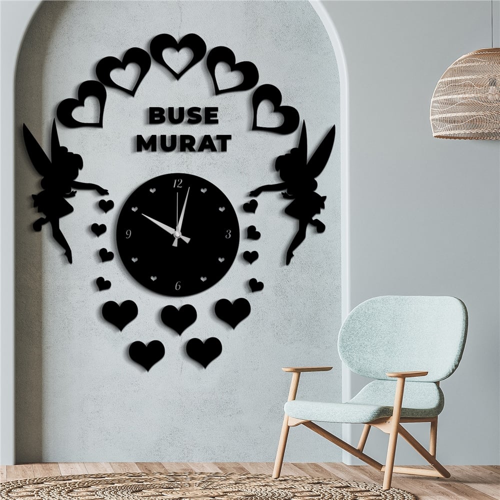Mevlana Kuş Kişiye Özel Dekor Saat Set