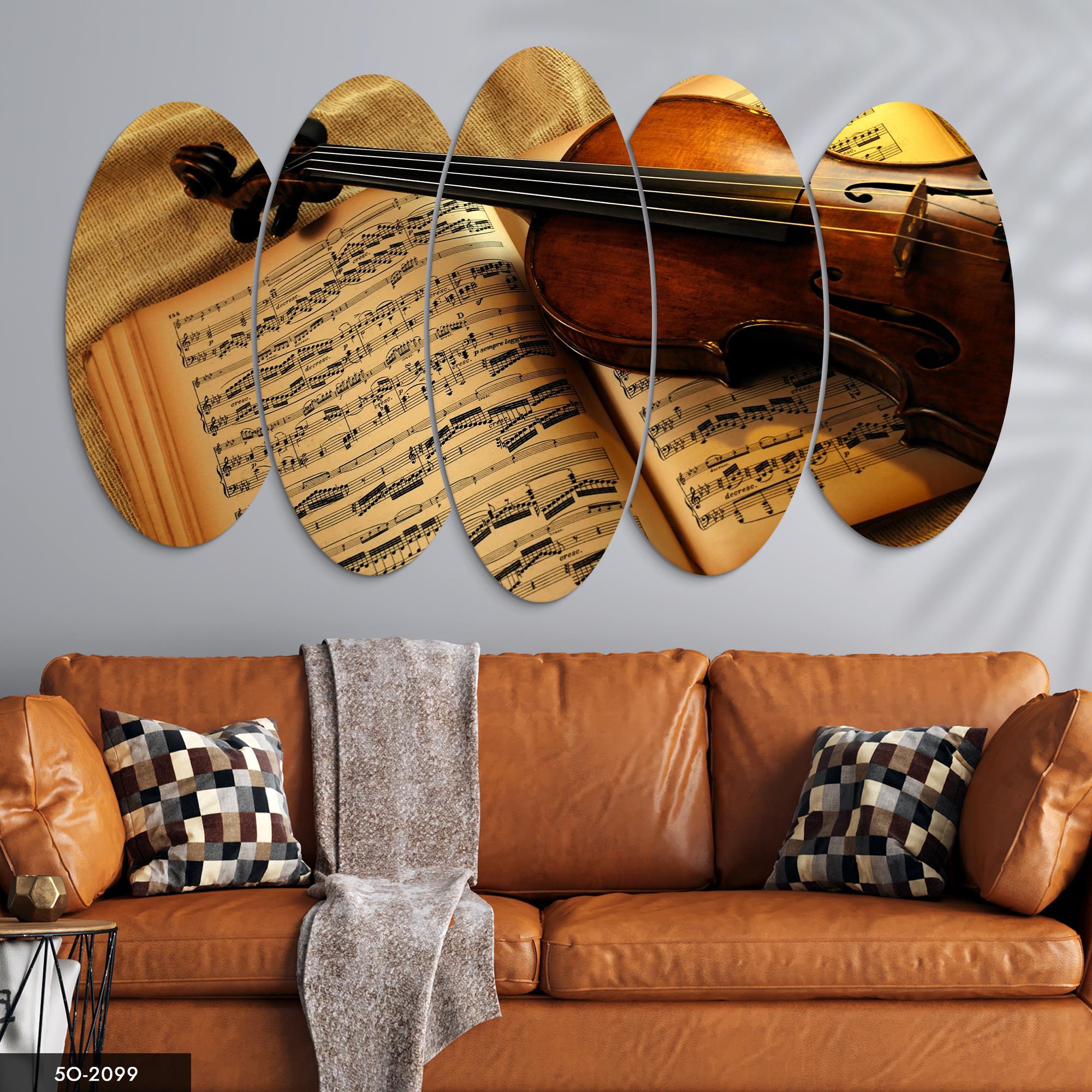 Notaların Dansı 5 Parçalı Mdf Tablo