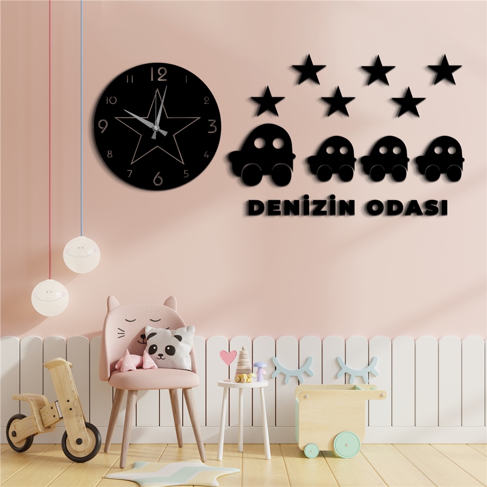 Oyun Zamanı Kişiye Özel Dekor Saat Set