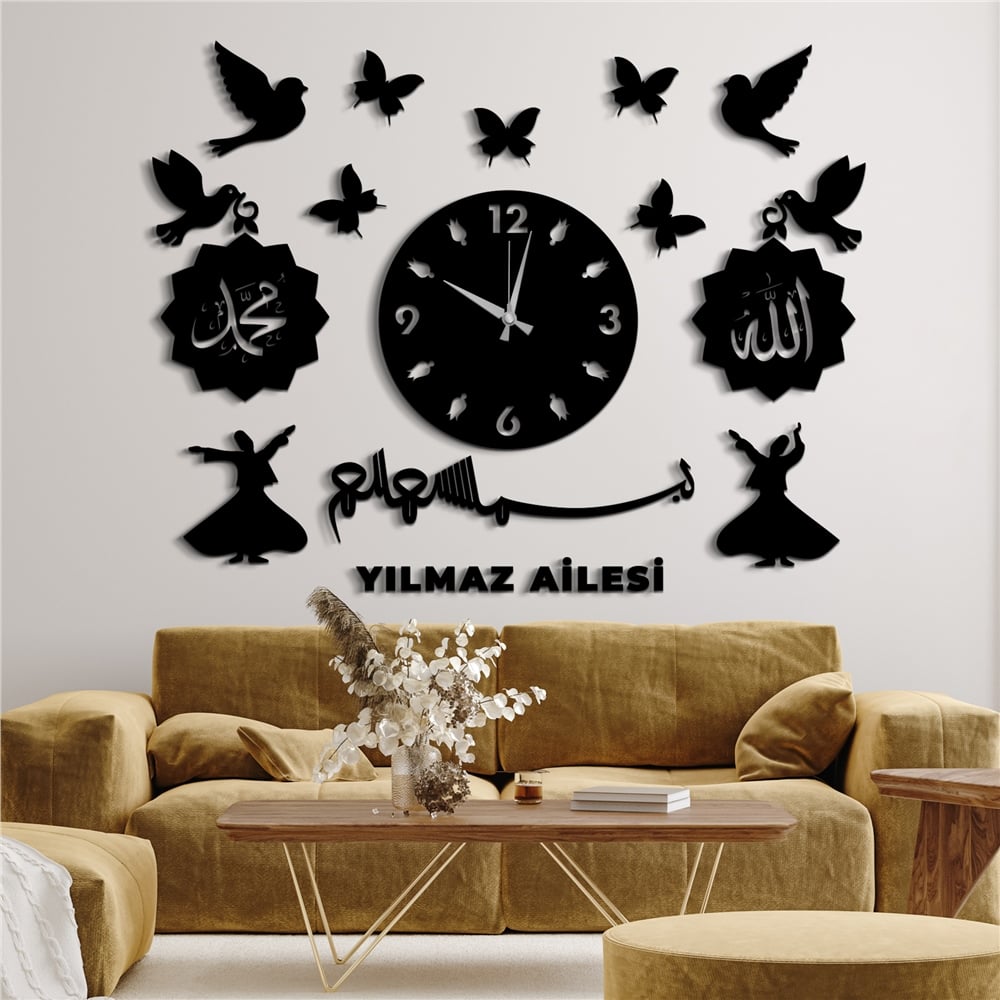 Semazen Kişiye Özel Dekor Saat Set