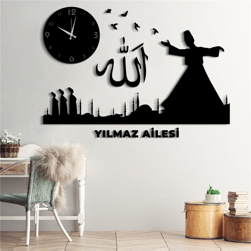 Sevgi Perileri Kişiye Özel Dekor Saat Set