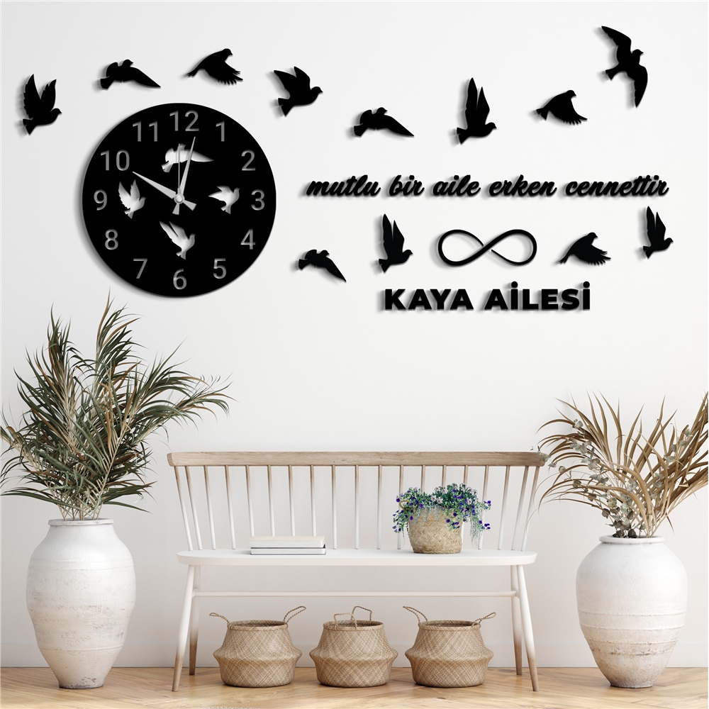 Sonsuz Mutluluk Kişiye Özel Dekor Saat Set