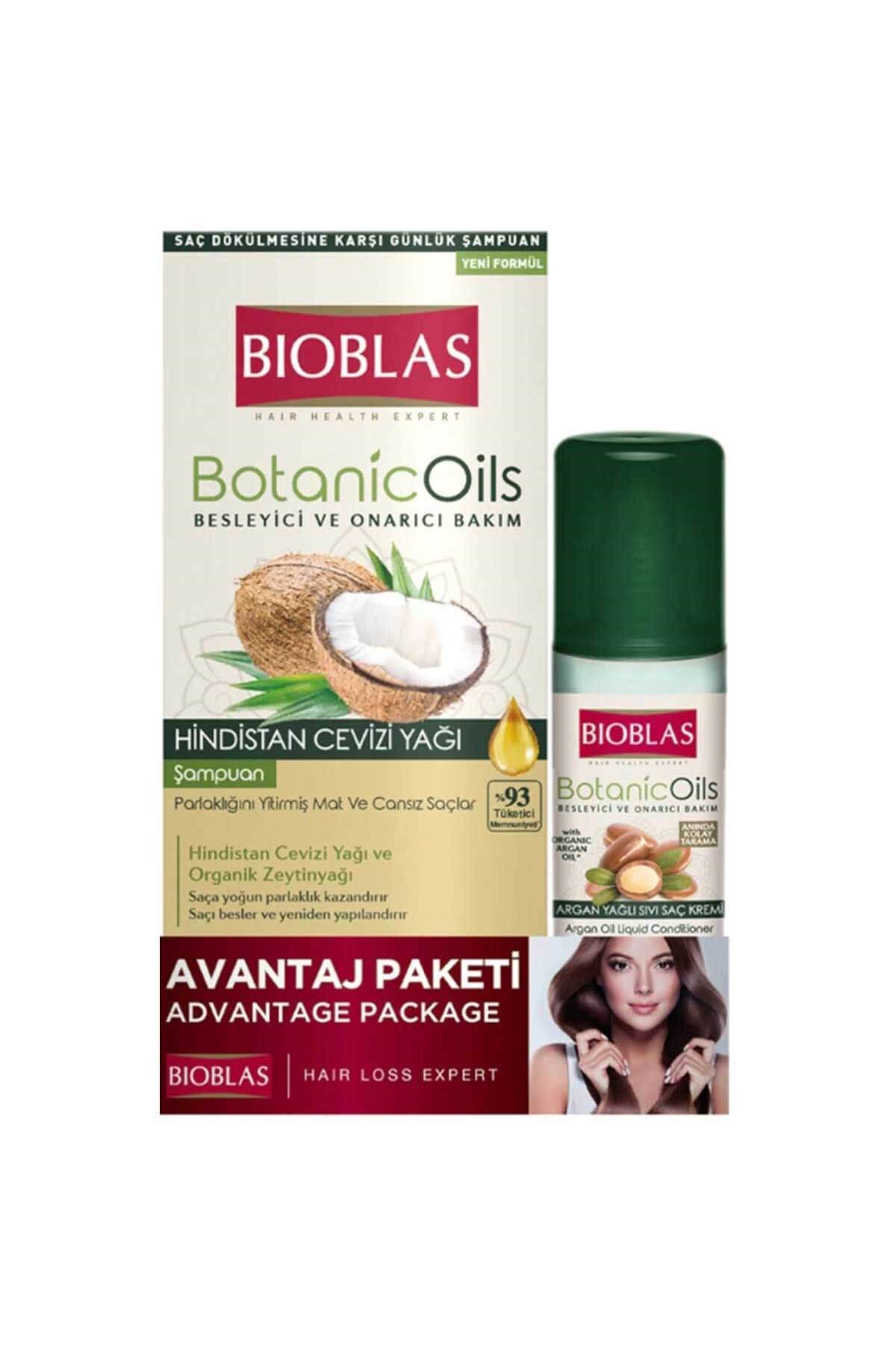 Bioblas Botanic Oils Şampuan Hindistan Cevizi Yağlı 360 Ml + Argan Yağlı  Sıvı Saç Kremi 200 Ml - Andia