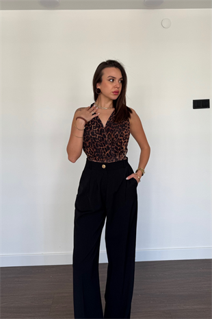 Bağlamalı Bodysuit-Leopar
