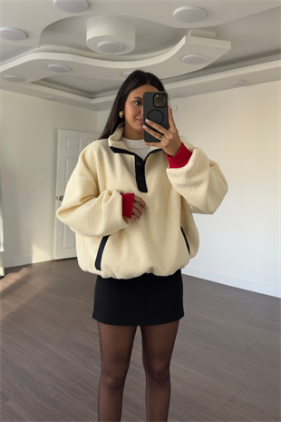 Baskılı Peluş Sweatshirt
