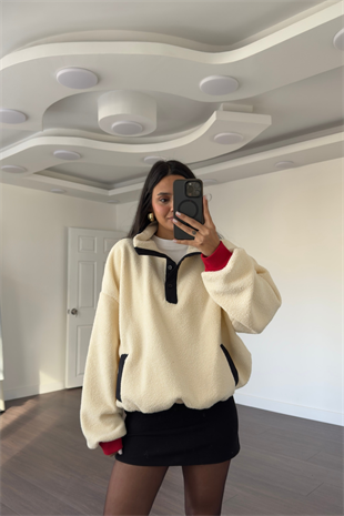 Baskılı Peluş Sweatshirt