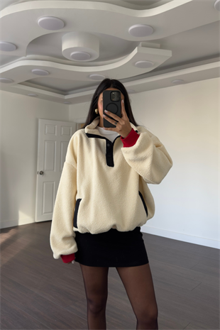 Baskılı Peluş Sweatshirt