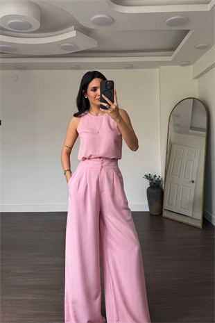 Bluz Pantolon Takım-Pembe