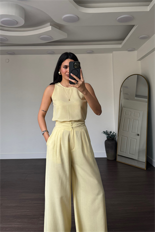 Bluz Pantolon Takım-Sarı