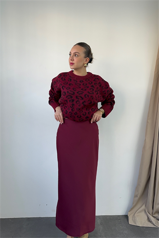 Bordo Saten Etek
