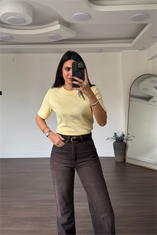 Cs Premium Pamuklu Tişört-Sarı